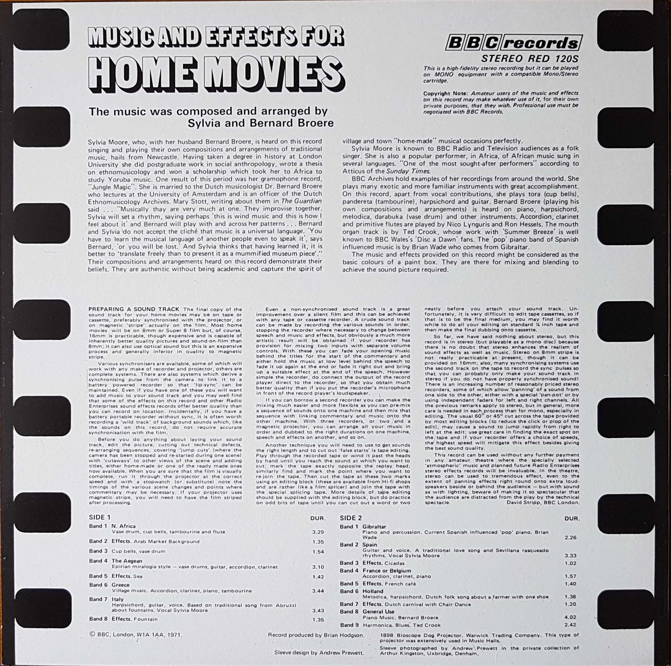 Picture of RED 120 Music and effects for home movies by artist Various from the BBC records and Tapes library